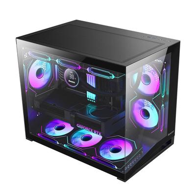 Корпус для настольного компьютера Huntkey S960V2 Blizzard X Panoramic MATX с системой жидкостного охлаждения 360 мм