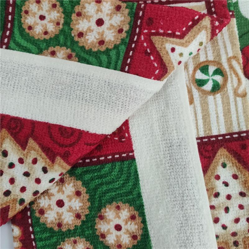 5 шт. 38x63 см хлопковые кухонные полотенца с рождественским принтом, украшение для кухни, кухонное полотенце, чистящий инструмент, подарок на рождественскую вечеринку