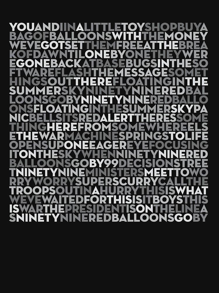 Nena 99 Red Balloons - Nena (lyrics) v.4 Classic T-Shirt