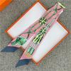 POBING Animals Print 18m/m Twill Silk Scarves Women Luxury Brand Scarf Bag Ribbons Tie Head Scarf Small Long Skinny Scarf 86*5CM