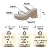High-end Thick-soled Slippers for Women's Summer Outer Wear, New Thick-heeled One-word Slips, Transparent High-heeled Sandals.