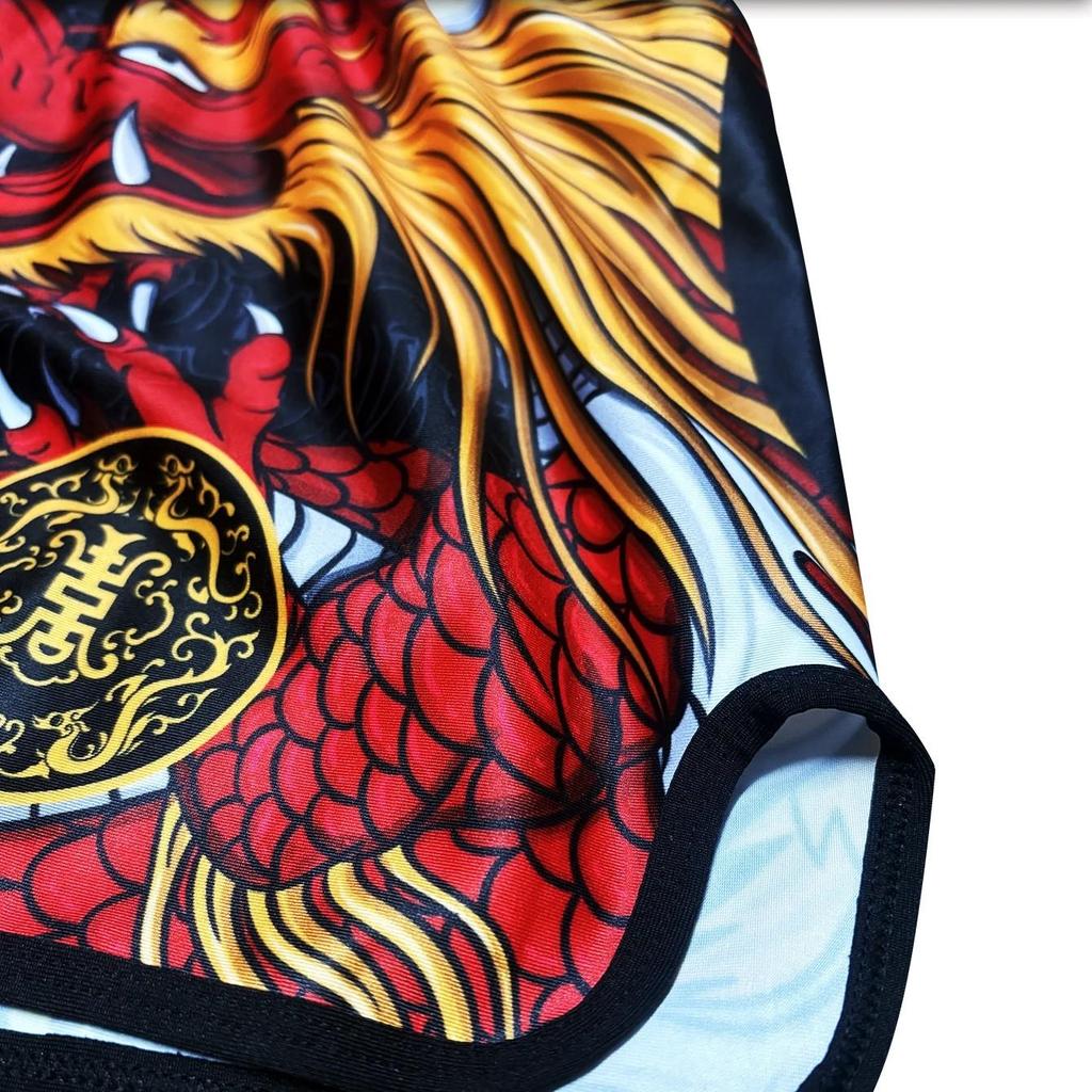 Twin Dragons Muay Thai Kickboxing Boxing MMA UFC Casual Shorts Gym Sport Unisex Men Women Workout Quick Dry Print Elastic High Waist Training