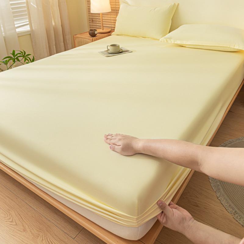 Cotton Fitted Sheet Bedding Sheet Non Slip Mattress Cover Bed Protector Cover Single Double Bed Cover Sofa Cover with Elastic Band (No Pillowcase)