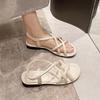 Fashion Summer Women's Sandals 2025 New Summer Flat Bottom Casual Beach Shoes Open Toe Non-slip Soft Roman Sandals Flat Casual Shoes