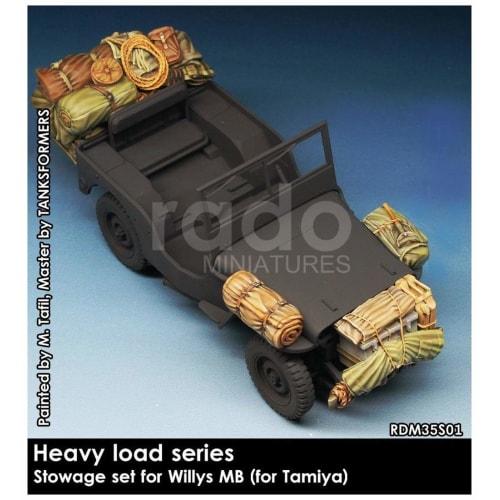 Rad Miniatures 1/35 Scale WWII US Army Wills MB Jeep Storage Cargo Set, Plastic Model Kit Parts RDM35S01
