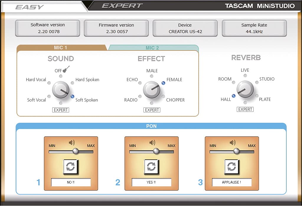 TASCAM MiNiSTUDIO CREATOR Подкаст Голосовой эффект Звуковой эффект Воспроизведение YouTube Распространение Оборудование Микшер Игровой игровой комментарий Караоке US-42B