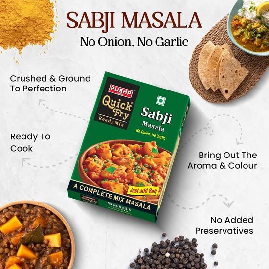 Pushp Brand Quick Fry Combo (Dal Tadka Masala, Sabji Masala, Shahi Paneer Masala, 100g Each Pack of 3)