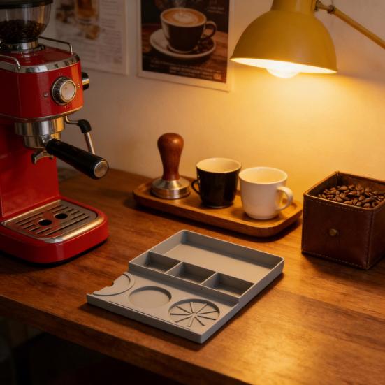 Espresso Tamping Mat Non-Slip Silicone Tamper Mat Heat Resistant Coffee Tamping Station for Home Baristas