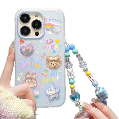 Браслет с куклой-облачком Мультяшный TPU чехол для телефона Apple 16Promax Чехол для телефона 13 Маленький свежий желе Полностью закрывающий заднюю панель для телефонов iPhone