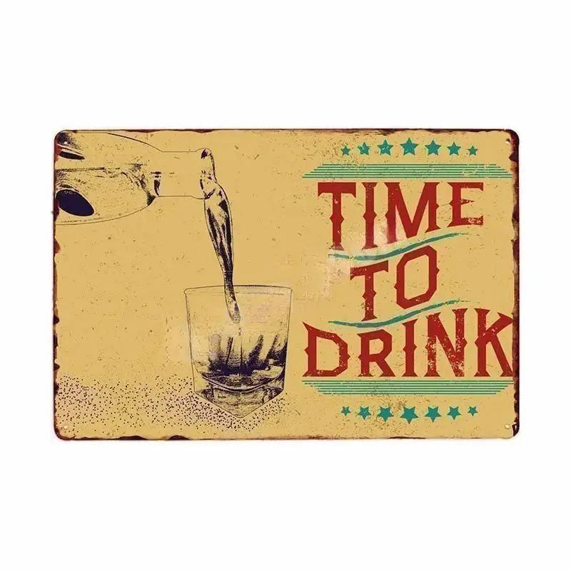 Cold Beer Rhum Vintage Metal Sign Tin Decor Plaque Decor Pub Cafe Brewery Wine Rum Wall Art Posters Metal Signs Decorative Plate