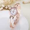 Women Quartz Watch Luxury Accurate Round Dial Casual Inlaid Rhinestone Bracelet Watch Fashion Accessories
