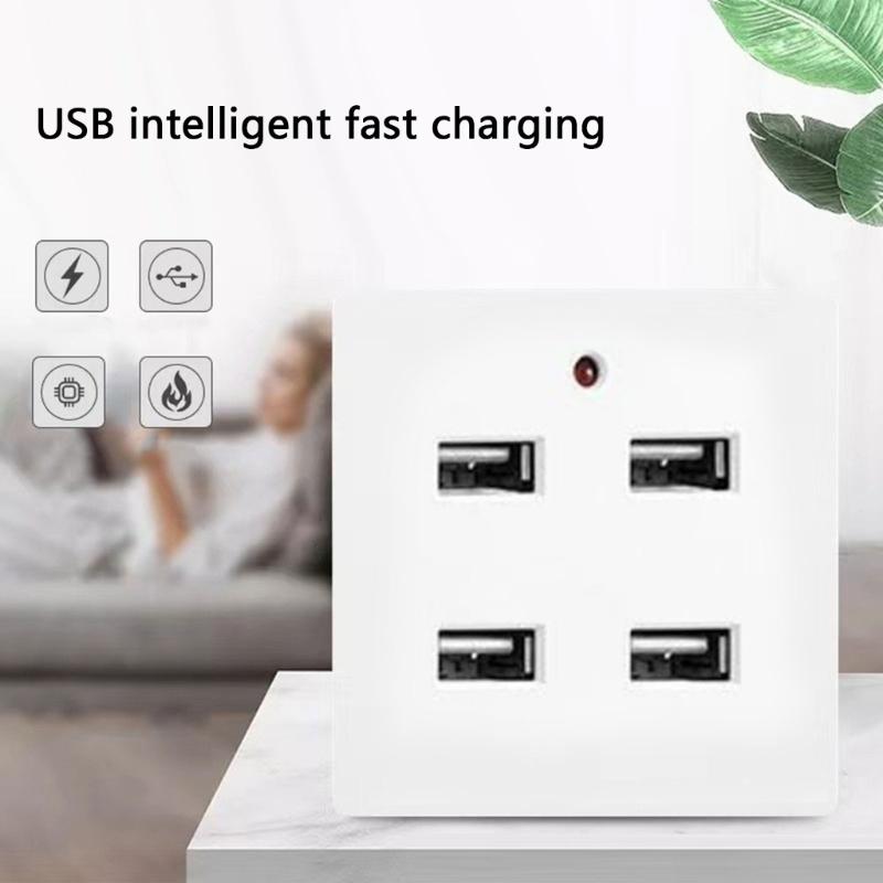 Настенные USB-розетки для зарядки, панель для зарядки, высокоскоростная зарядка 2 в 1 / 4 в 1, многофункциональная розетка