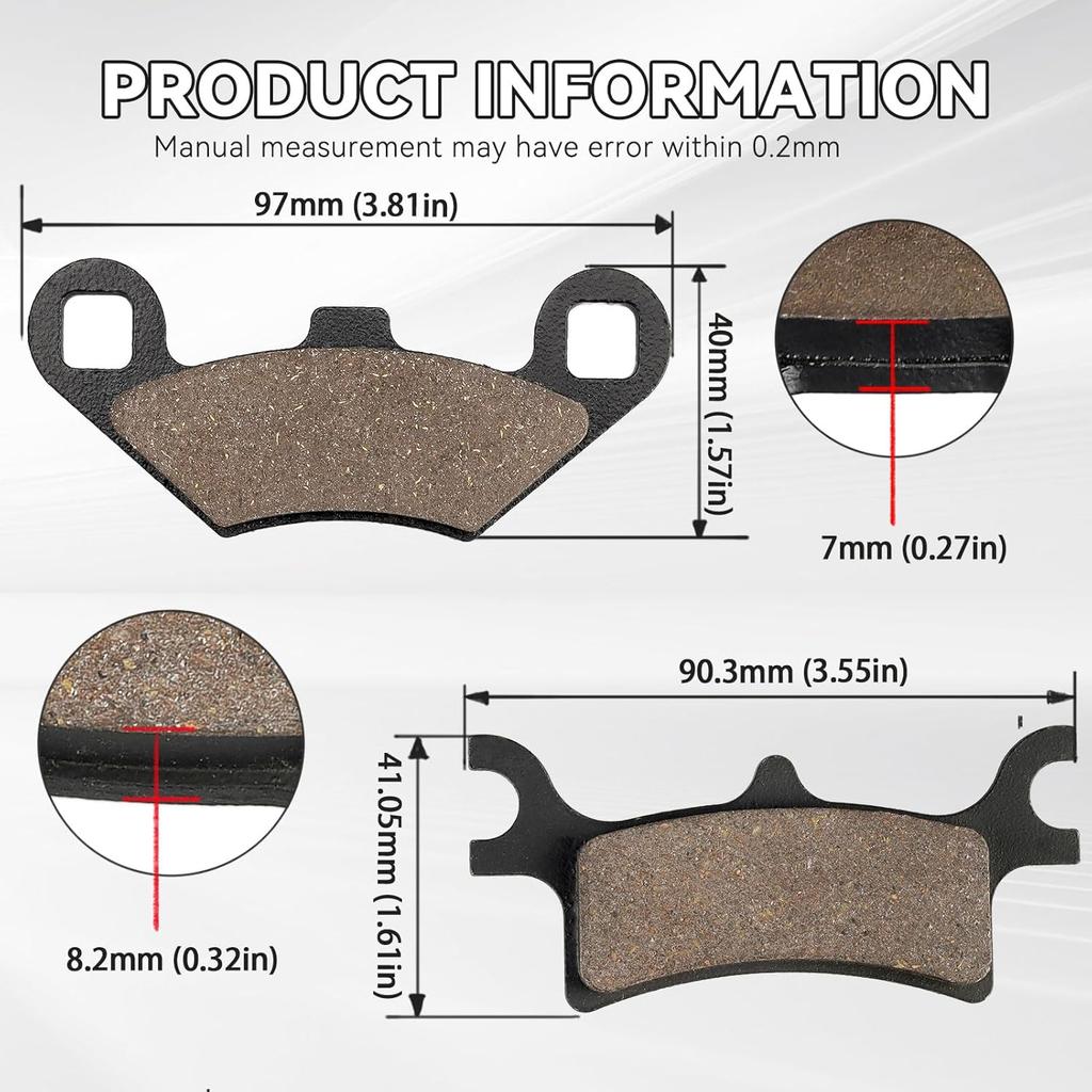 Front Rear Brake Pads For Polaris Sportsman 450 500 700 800 4X4 Scrambler 500 400 Trail Blazer 250 330 Magnum 330 500 Trail Boss 330 Xpedition 325