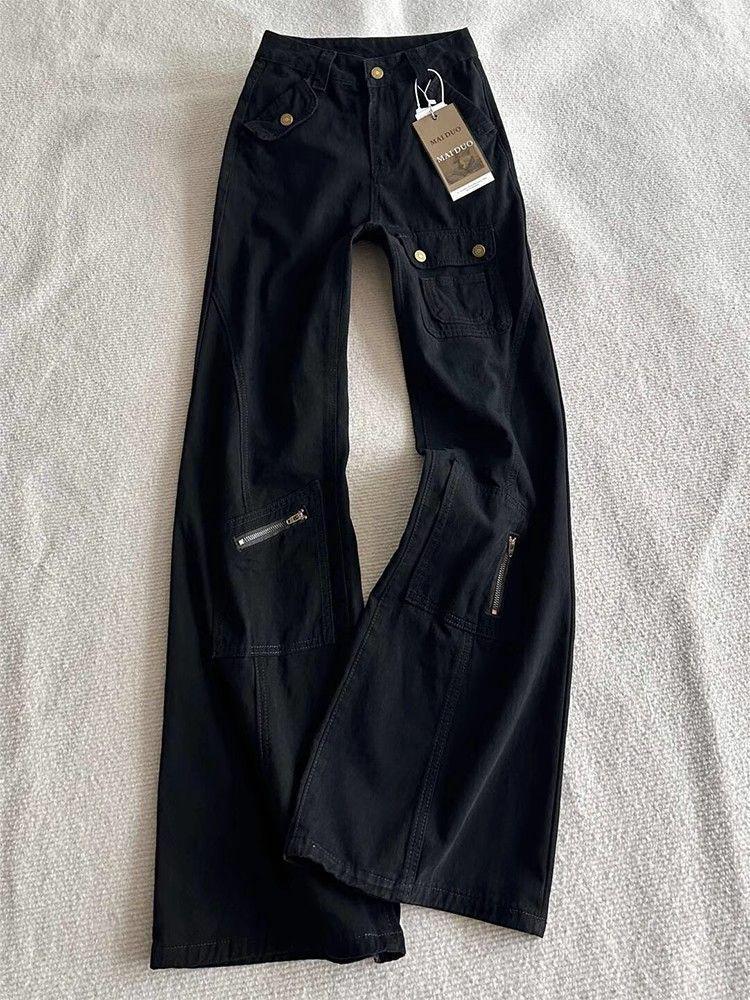 Женские джинсы-клеш с высокой талией, черные, для невысоких женщин – облегающие, свободного кроя, прямого кроя, универсальные брюки для работы.