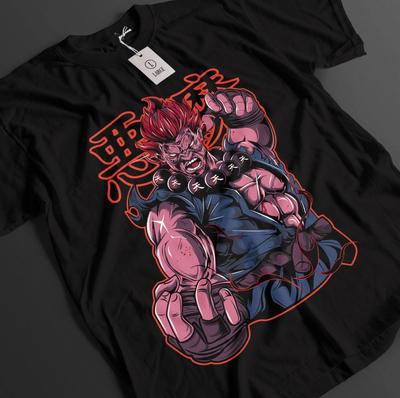 Футболка Street Fighter Боевая Аниме Футболка Мужская и Женская Летняя Хлопковая Удобная Свободная Модная С коротким рукавом