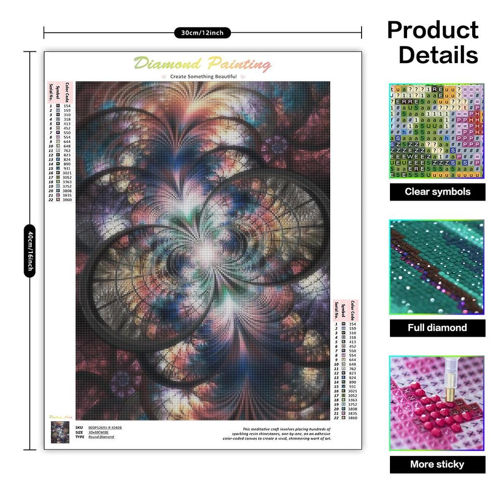 Полный круглый алмазная живопись декоративный узор 5d Diy Алмазная вышивка Мозаика Набор для вышивки крестом Домашний декор 30x40 см/12x16 дюймов