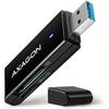 Lecteur De Carte - AXAGON - CRE-S2N - USB-A 3.2 Gen 1 - Compatible SD Et microSD - Noir