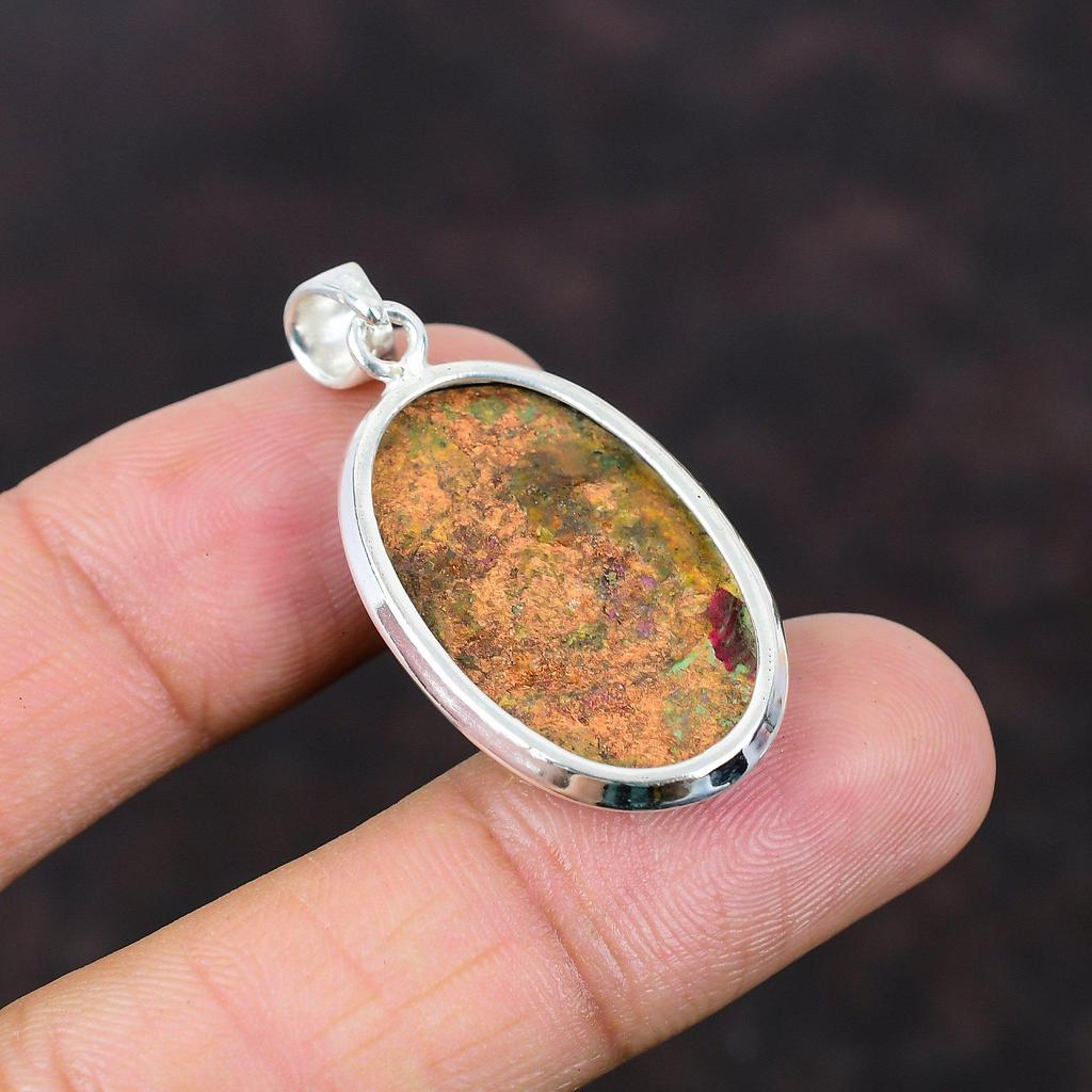 Натуральный Kingman Розовый Георгин Бирюзовый Подвеска Стерлингового Серебра 925 Пробы Подвеска Ручной Работы Новый Ювелирный Подарок Для Него Подвеска Из Драгоценного Камня Для Женщин