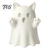 3D Printed Cat Sculptures Cute Ghost Figurine, Wink Smile Surprise Spooky Halloween Decor, Lover Gifts Blank White DIY Paintable Statue, Stable