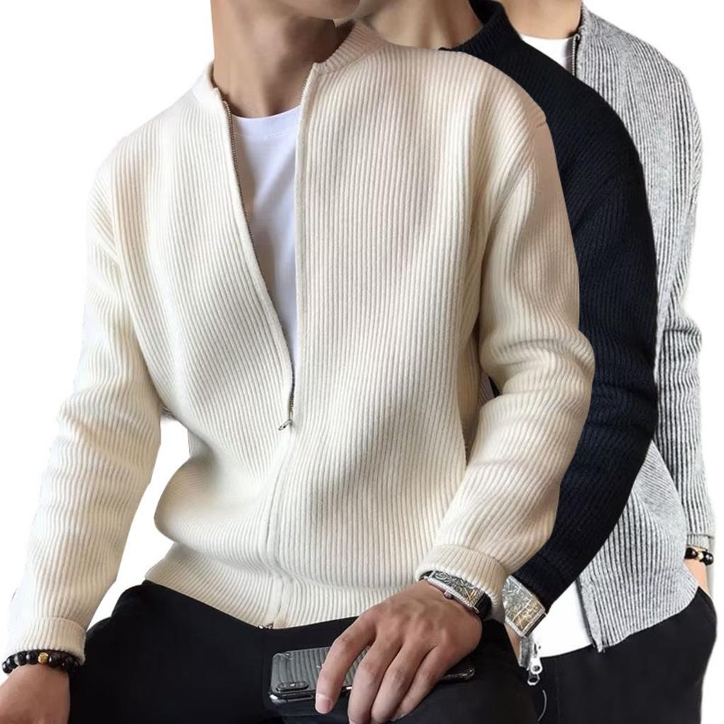 Large Size Sweater, Knitted Sweater Jacket, Men's Cardigan Jacket, Warm and Slim Fit Sweater