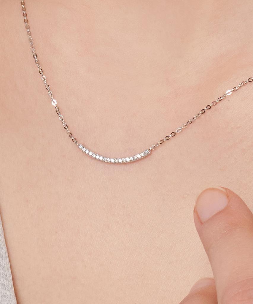 Loveenb [14K Gold] Lab Diamond Swing Stick Necklace