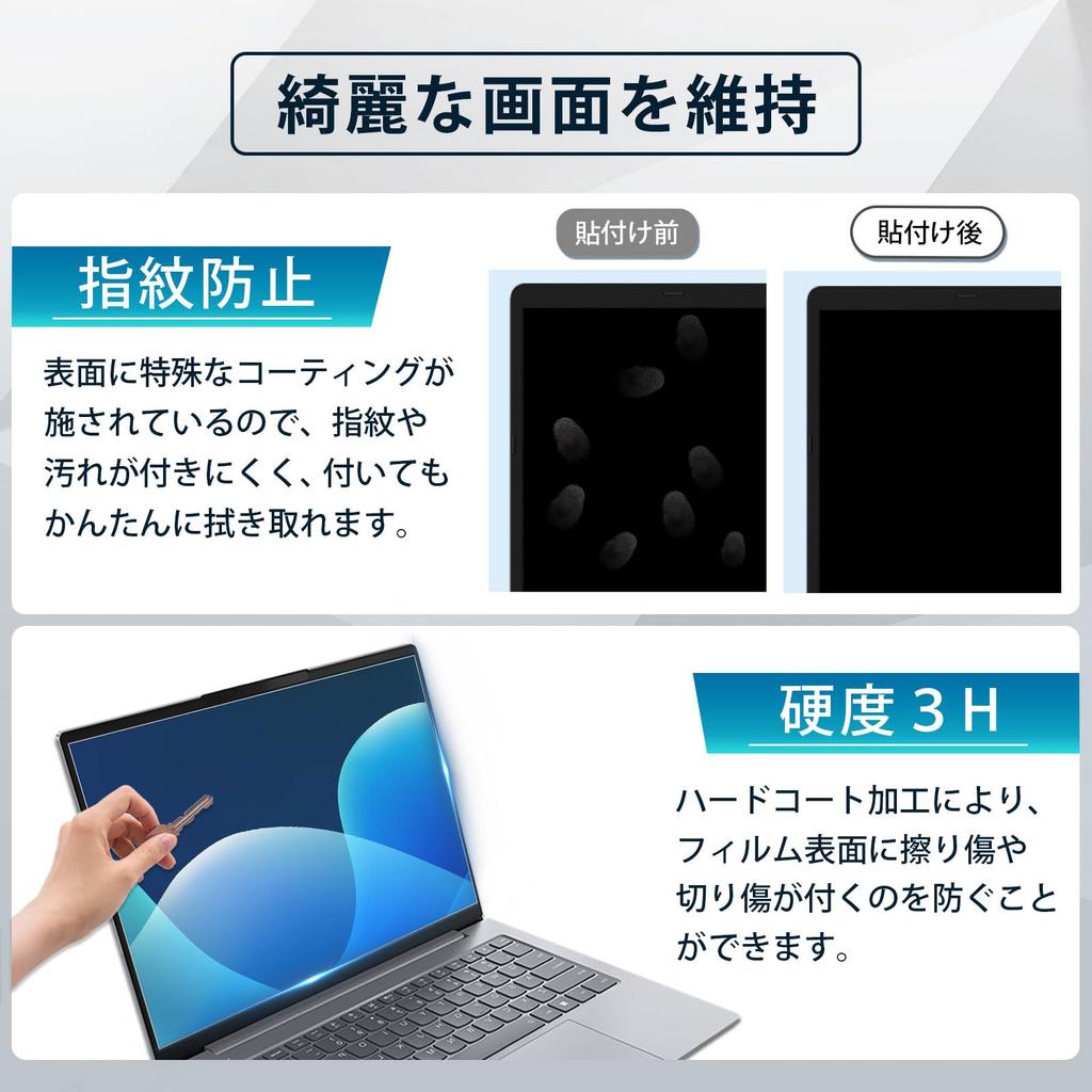 YMYWorld 15.6-inch 16:9 Screen Protector, Anti-Glare, Transparent, Blue Light Blocking, Anti-Reflective, for Laptop PCs