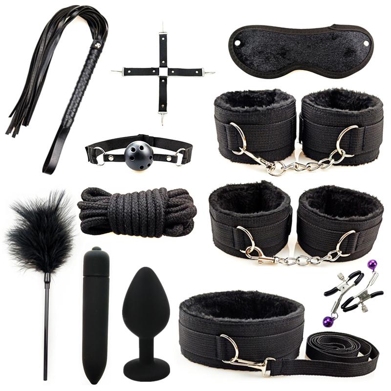 Adults Products Leather Sex Toy Kit Handcuffs Bondage Set Sex Games Bdsm Adult Toys Exotic Accessories Sex Toys for Couples