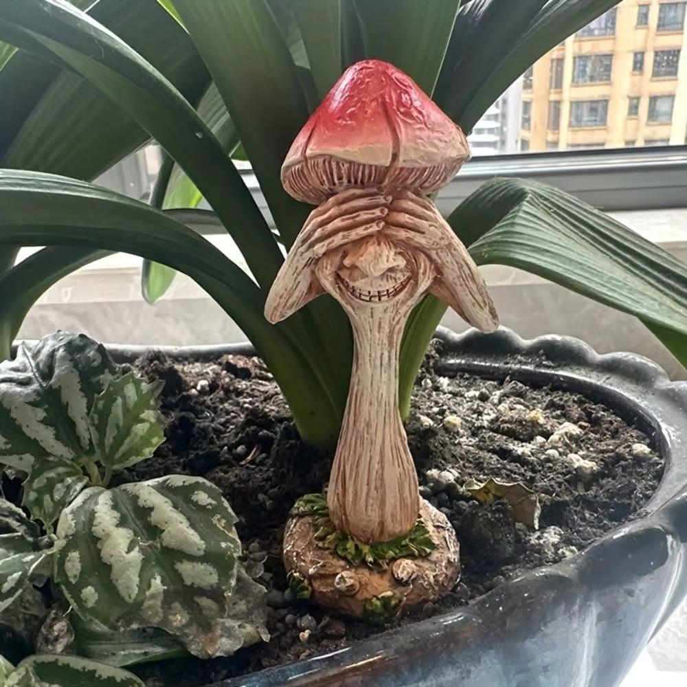 Милая игрушка-гриб, украшение, забавная скульптура гриба, маленькая статуэтка гриба, декор для дома, гостиной