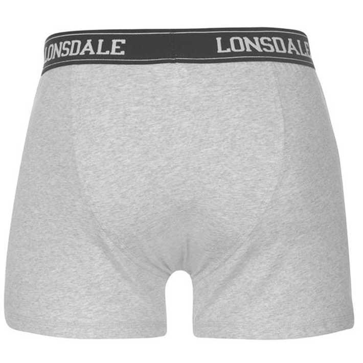 Lonsdale 2 Pack Men's Grey Boxer Shorts, Size 4XL