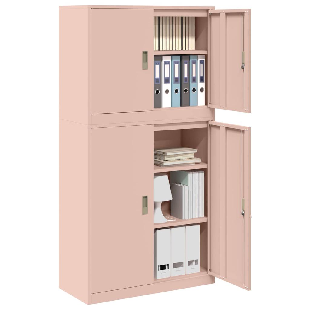Storage Cabinet 2 pcs Pink 90 x 40 x 175 cm Steel