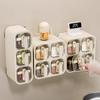Kitchen Seasoning Box Suction Cup No Drilling Wall Mounted Storage Seasoning Jar Household Kitchen Supplies