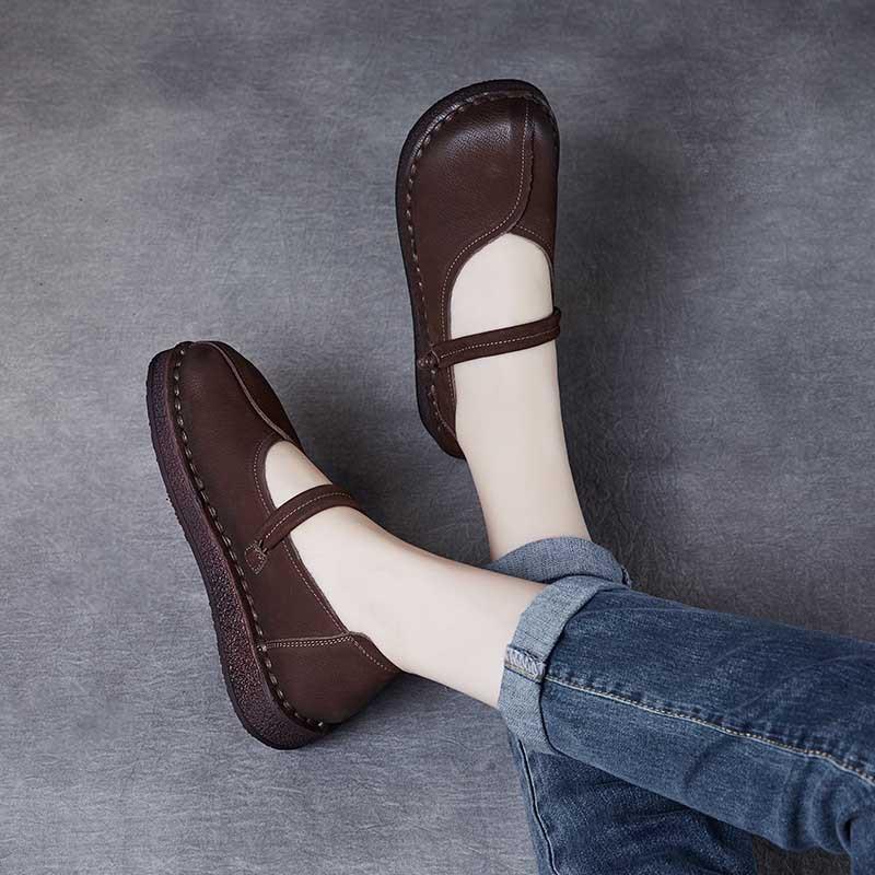 GKTINOO Women Loafers Spring Genuine Leather Comfort Flat Mother Shoes Slip-On Footwear Female Footwear Zapatos De Mujer