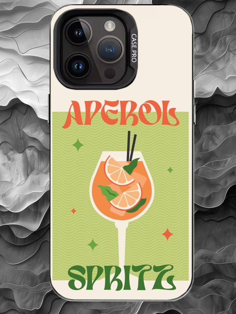 Чехол для телефона A-Aperol Spritz для iPhone 17 16 15 14 13 12 11 Pro Max Plus Серебристый Матовый Черный Чехол