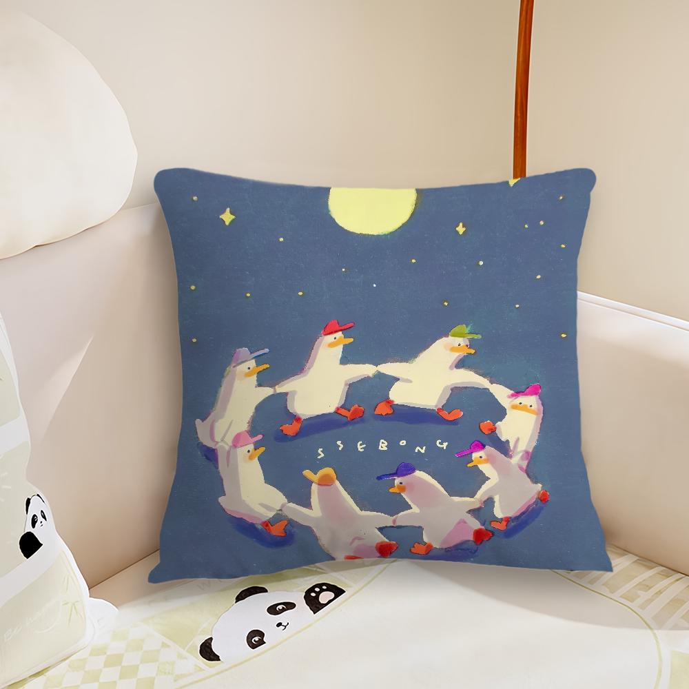 SSEBONG ART cushion cover Pillow Case Plush Fabric Soft Double Sided Print Sofa Cushion Cover Throw Pillow Covers