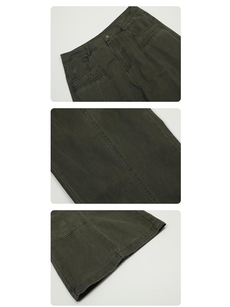 GTS Vintage 2024 Свободный прямой комбинезон из стираного хлопка