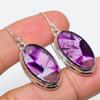 Natural Brazilian Amethyst Gemstone 925 Solid Sterling Silver Earring 1.75" R7m79