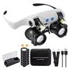2X 6X 10X 15X Magnifier Glasses With Light& 5 Interchangeable Lens Jeweler Magnifying Glasses Eyewear Magnifier For Watch Repair