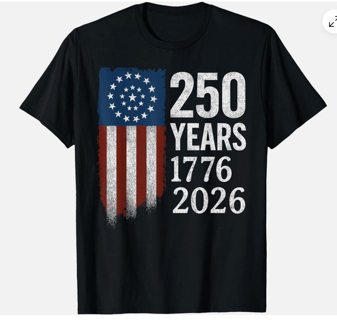 250 Years Anniversary 1776 2026 American Flag Patriotic Tshirt