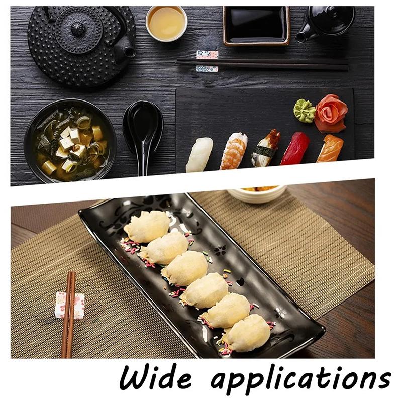 6pcs Japanese Ceramic Chopstick Holders Rack With Floral Patterns Spoon Fork Tableware Ornament Pen Holder Table Decor