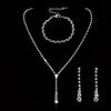 Bridal Party Jewelry Set With Zircon Water Drop Necklace Earrings And Bracelet For Weddings