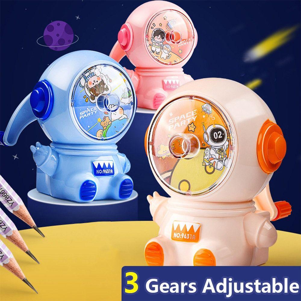 Astronaut Pencil Sharpener Anti Sticking Lead Hand-cranked Mechanical Tool Students