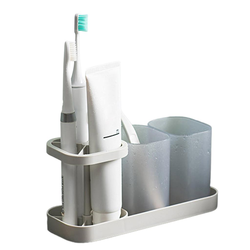 Подставка для хранения зубных щеток, органайзер для мыла, зубной пасты и бритв, 2 контейнера для хранения на столешнице в ванной комнате.