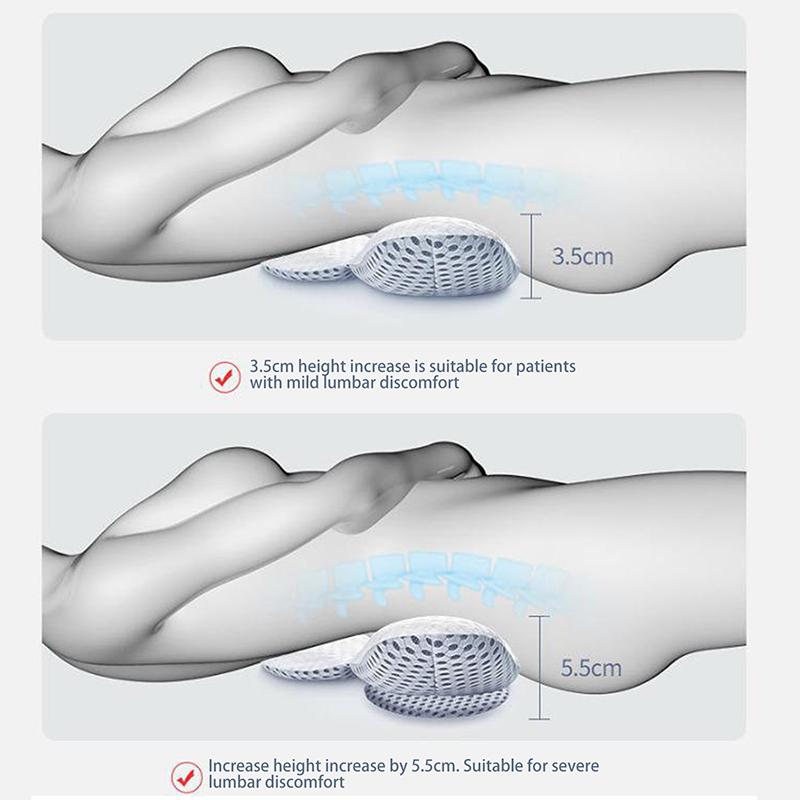 Lumbar Pillow Quick Rebound Improve Spinal Posture Sleeping 3D Extended Buckwheat Hull Lumbar Functional Pillow Bedroom Supply