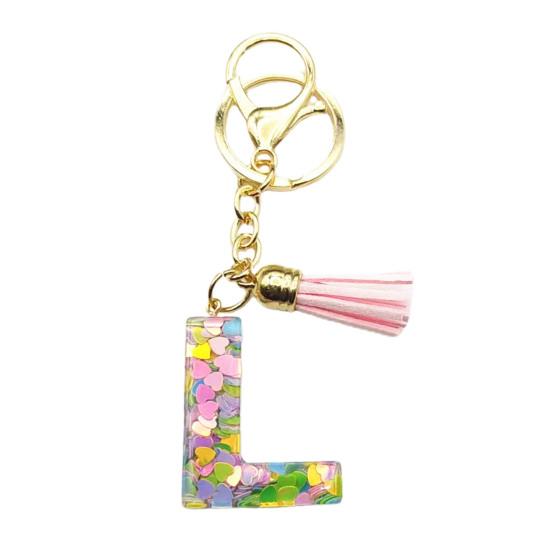 Красочный акриловый брелок с розовыми кистями, декор, буквенная чашка, кулон, брелок для ключей, украшение для бутылки с водой, подарок на день рождения