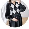 Одежда для беременных, модное тонкое платье большого размера с длинными рукавами, платье для беременных
