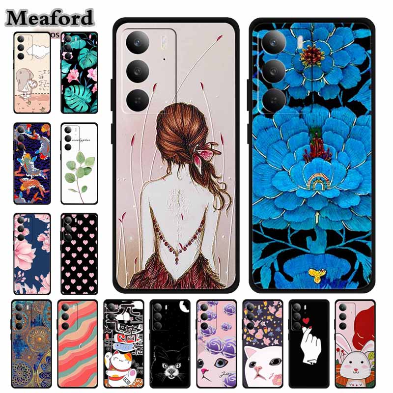 For OPPO Realme C75 3D Flower Case C75X C 75 RMX3941 Cartoon Funda Relief Emboss Coque Phone Cover Silicone Soft TPU Capa Bumper