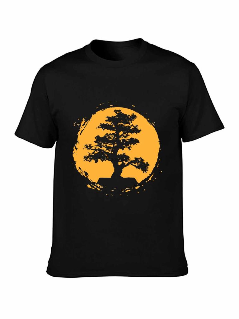 brand men shirt Bonsai Tree Zen Meditation Peace Balance Tshirt