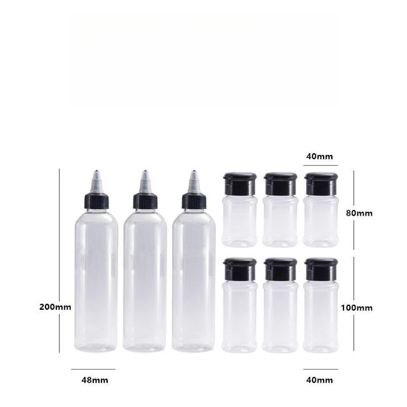 Outdoor Portable Spice Bottle Set for Camping and Picnics Seasoning Storage Jars BBQ Oil Bottles and Condiment Organizer Bag