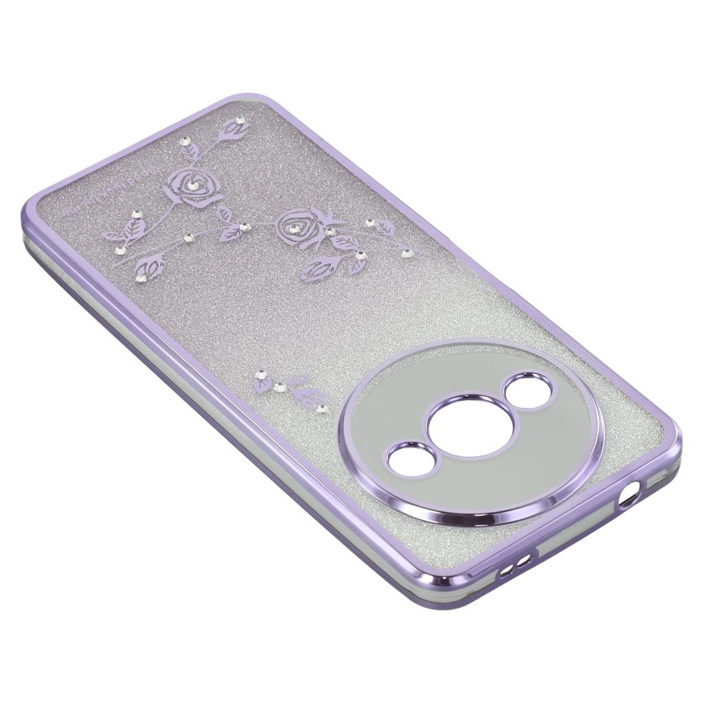 KADEM For Xiaomi Redmi A3 4G/Poco C61 4G Case Soft TPU Flower Glitter Rhinestone Phone Cover with Lanyard