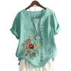 Fashionable Women's Short Sleeve Cotton Top with 11 Colorful Floral Designs